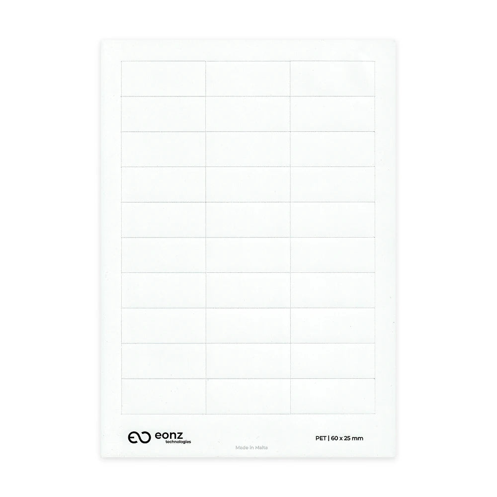 A4 PET Label Sheet 60mm x 25mm