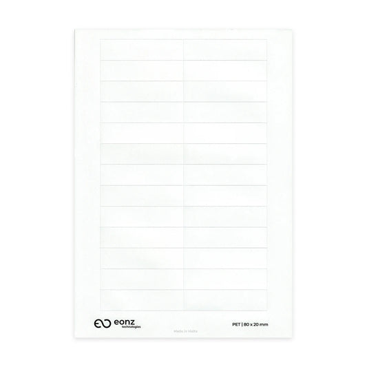 A4 PET Label Sheet 80mm x 20mm