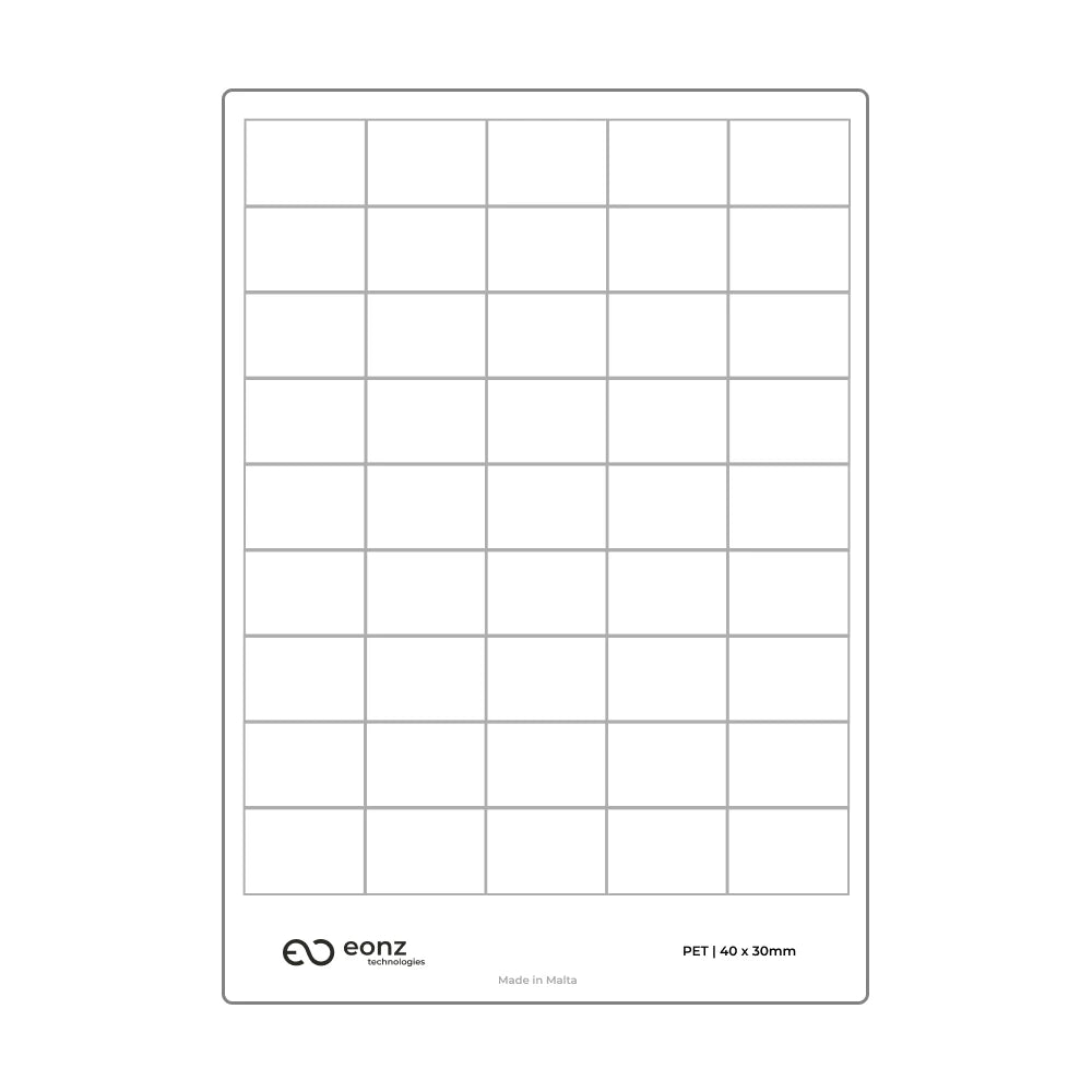 A4 PET Label Sheet 40mm x 30mm