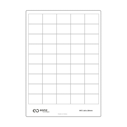 A4 PET Label Sheet 40mm x 30mm