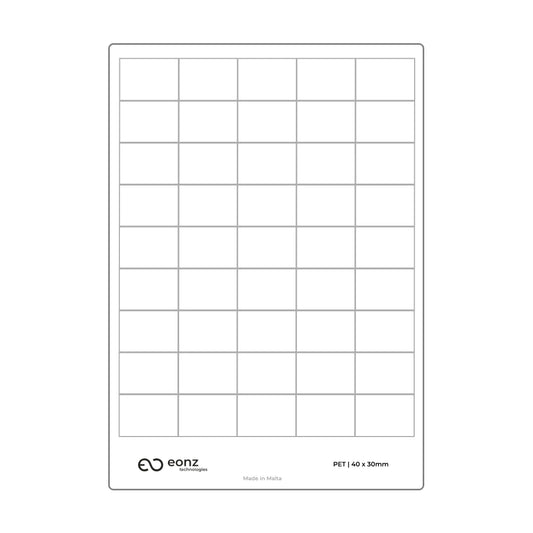 A4 PET Label Sheet 40mm x 30mm