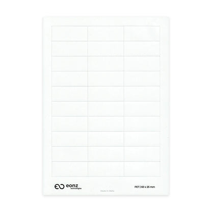 A4 PET Label Sheet 60mm x 25mm