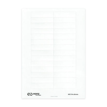 A4 PET Label Sheet 74mm x 18mm