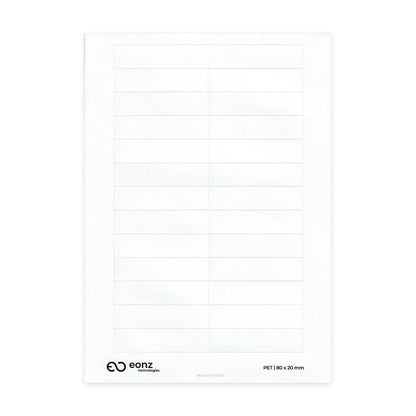 A4 PET Label Sheet 80mm x 20mm